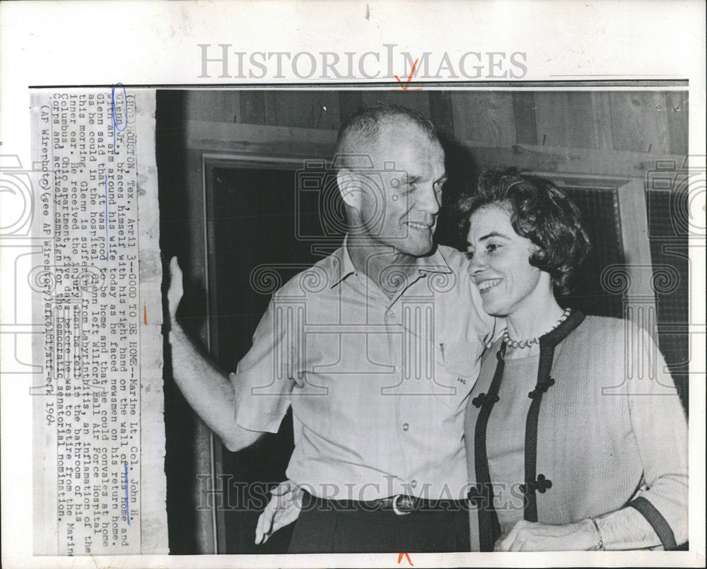 1964 Press Photo John Herschel Glenn United States Marine Corps Senator - Historic Images