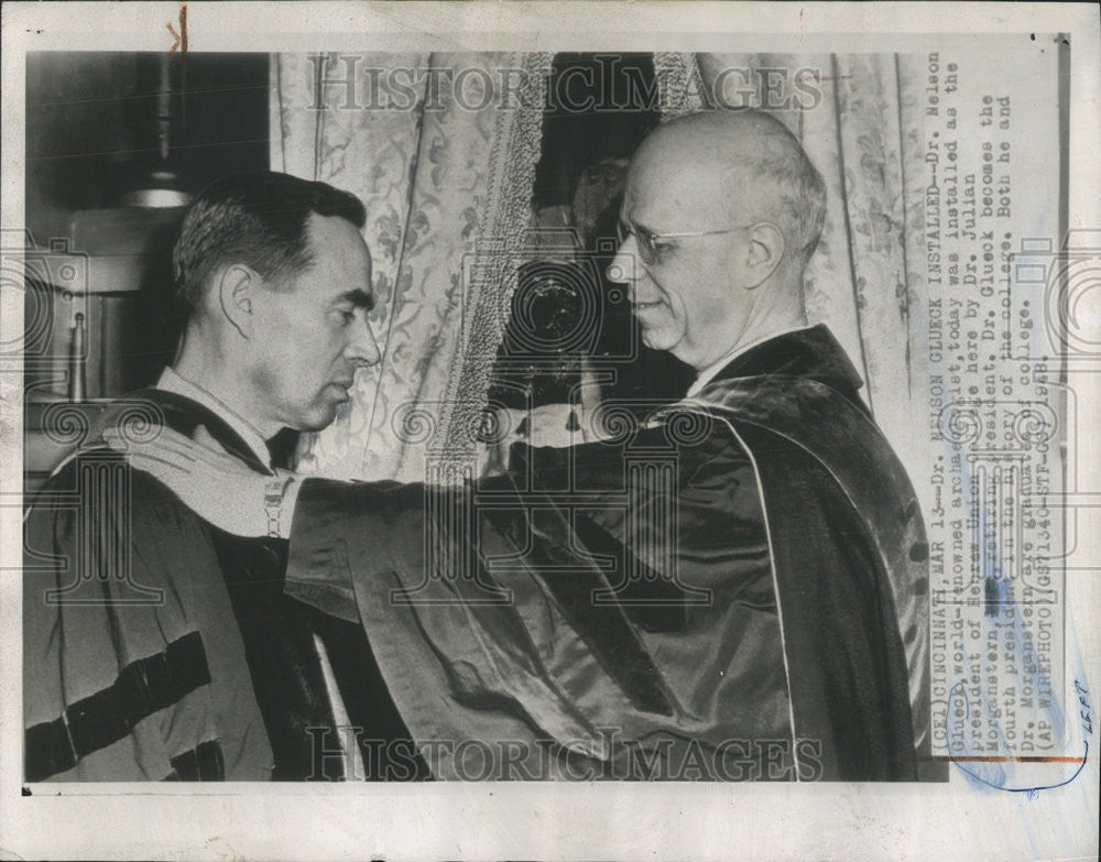 1948 Press Photo Hebrew Union College Nelson Glueck archaeologist Julian world - Historic Images