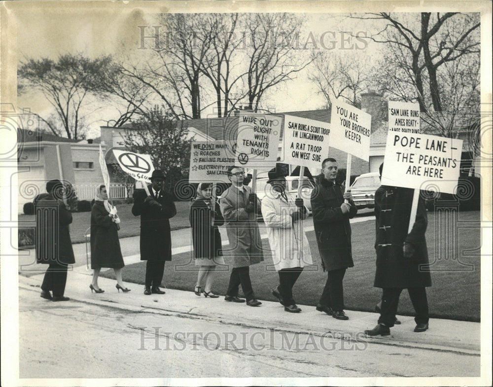 1966 Press Photo Tenants Action Council picket Loncilnwood home Samuel Lane - Historic Images