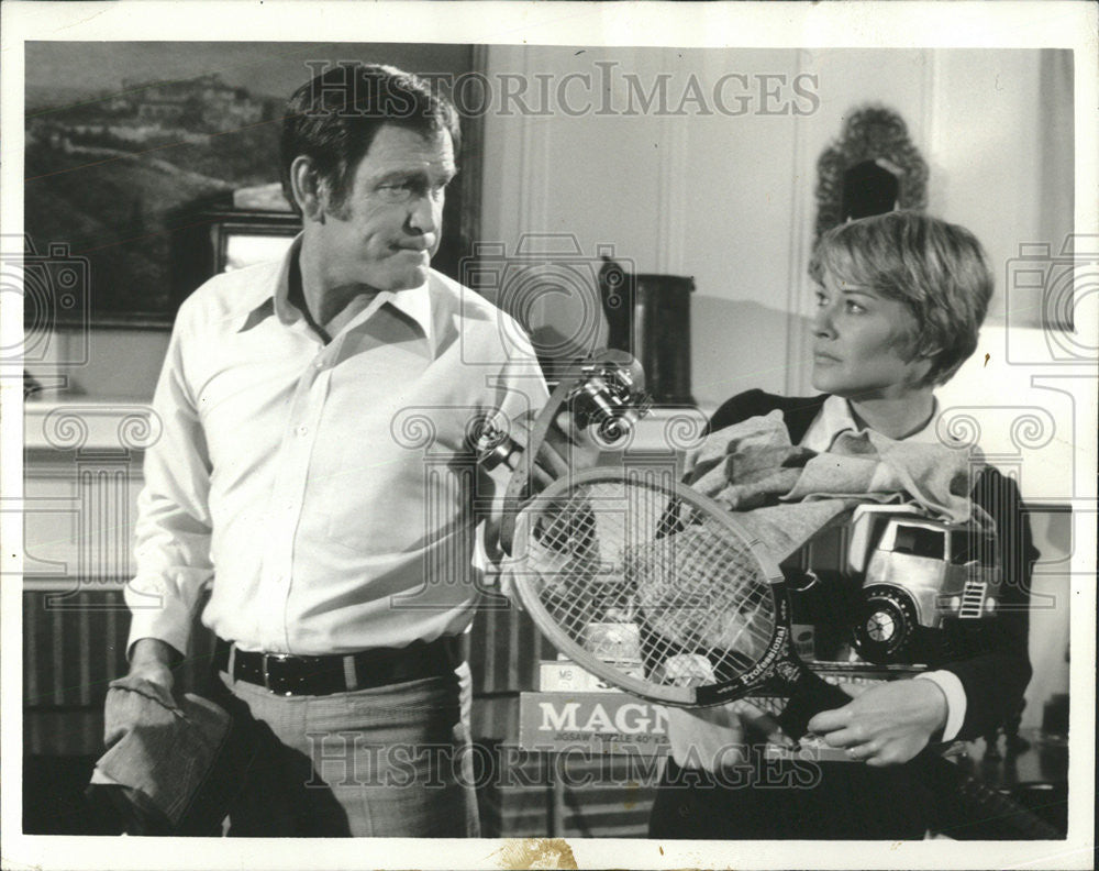 1974 Press Photo Earl Holliman Hope Lange Television Movie Actor Actress - Historic Images