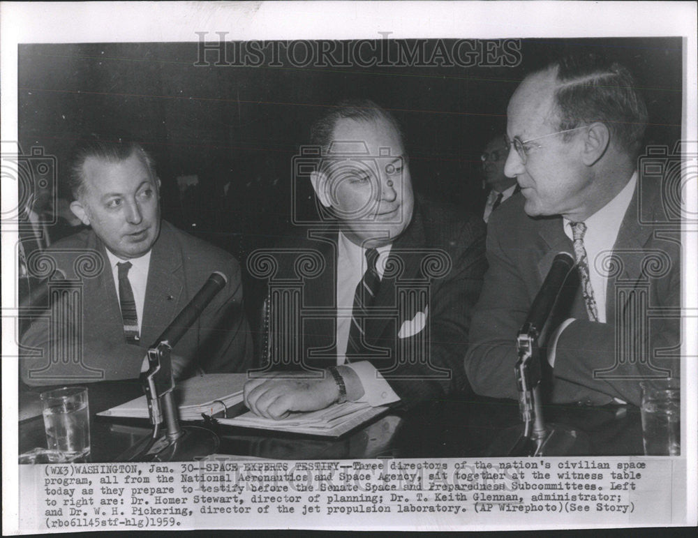 1959 Press Photo Nation Civil Space Program Aeronautic Agency Keith Glennan Meet - Historic Images