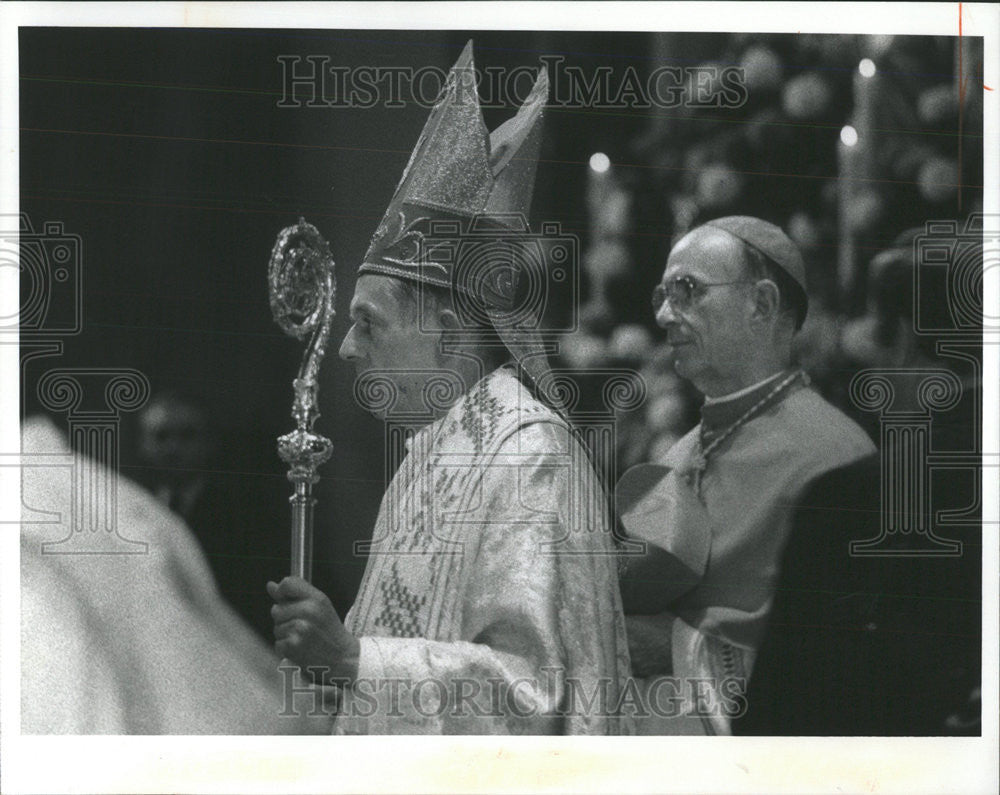 1991 Press Photo Poland Joseph Cardinal Glemp Saint Hyacint Church Chicago - Historic Images