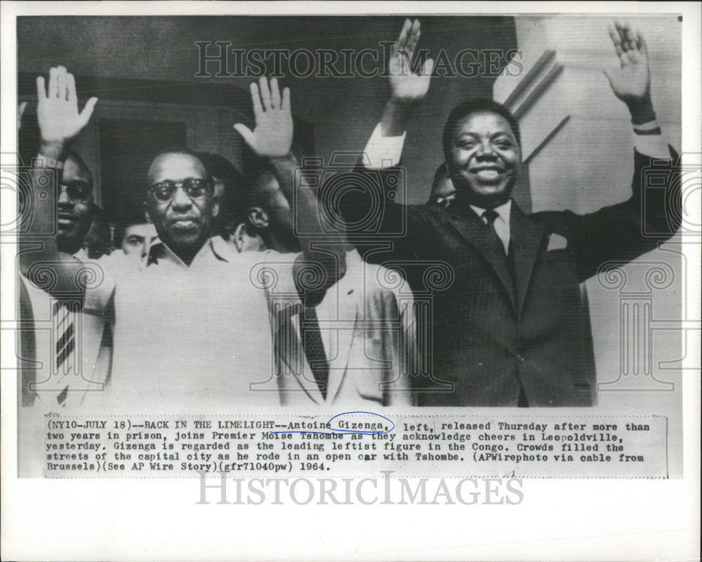 1964 Press Photo Antoine Gizenga Prison - Historic Images