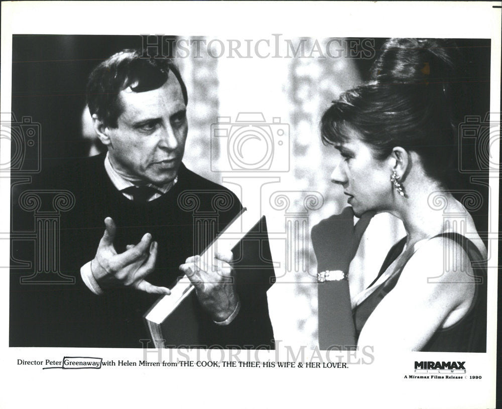 1991 Press Photo Director Peter Green way Helen Mirren Cook Thief Wife Lover - Historic Images