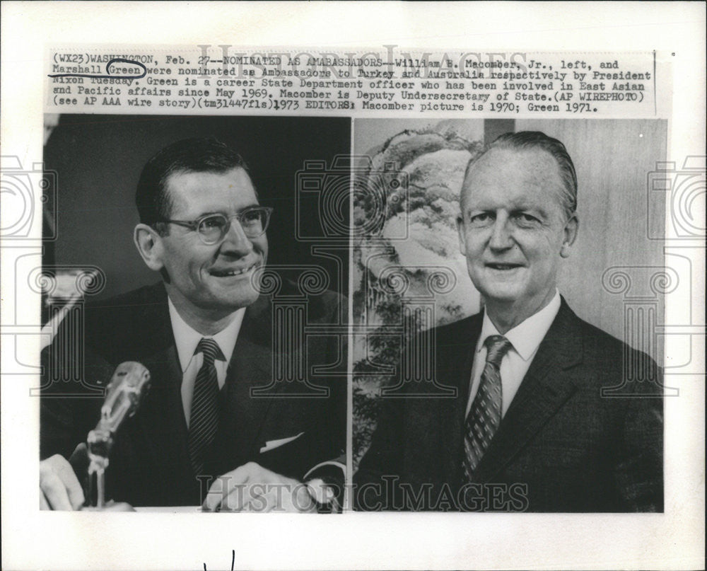 1971 Press Photo William B Macomber, Jr. Ambassador - Historic Images