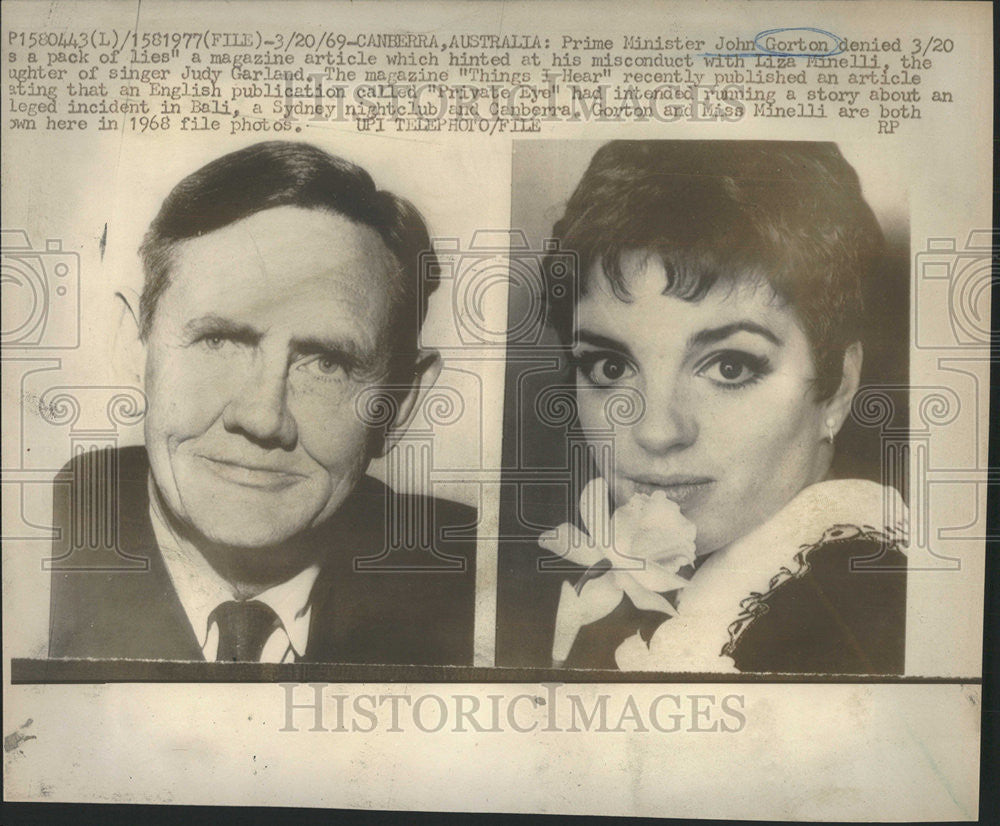 1969 Press Photo Australian Prime Minister John Gorton Politician - Historic Images