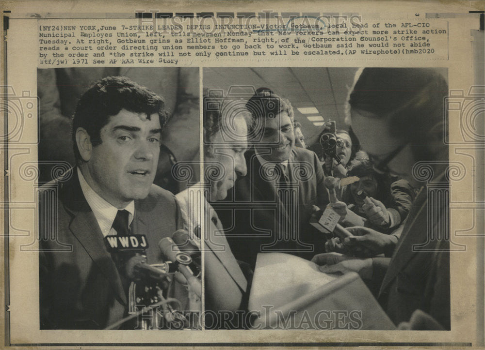 1971 Press Photo Victor Gotbaum AFL CIO Municipal Employees Union - Historic Images