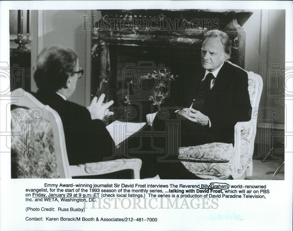 1993 Press Photo Billy Graham American Evangelical Christian Evangelist - Historic Images