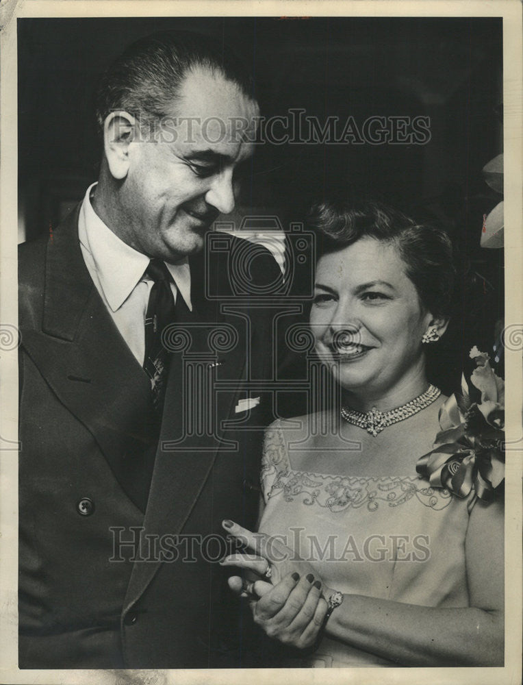 1963 Press Photo Lyndon Baines Johnson Elizabeth Carpenter Administration Liz - Historic Images