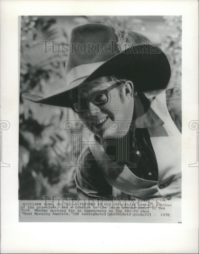 1978 Press Photo Billy Carter brother President New York Good Morning America - Historic Images