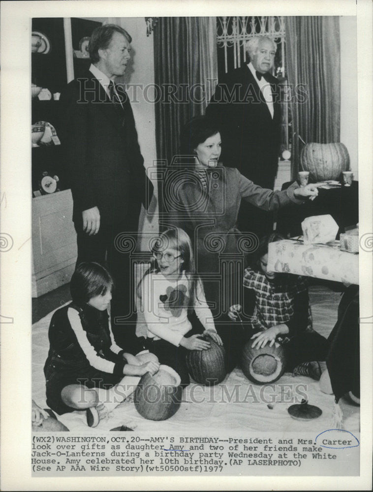 1977 Press Photo Carter daughter Amy Jack Lanterns birthday party President - Historic Images