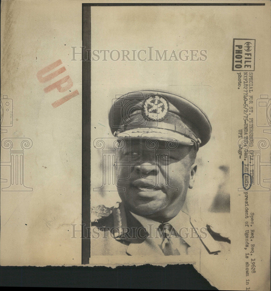 1975 Press Photo Gen Idi Amin Dada President Uganda British colonial regiment - Historic Images