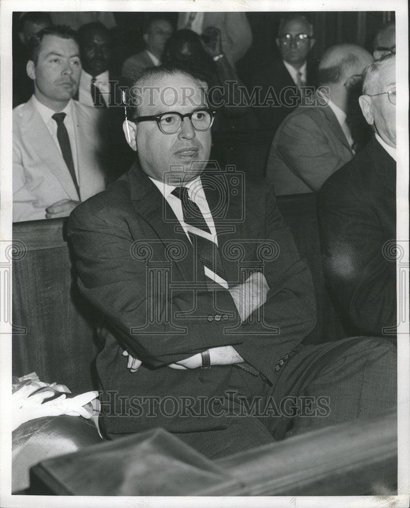 1959 Press Photo Harold Andelman owner county building fire inquest - Historic Images