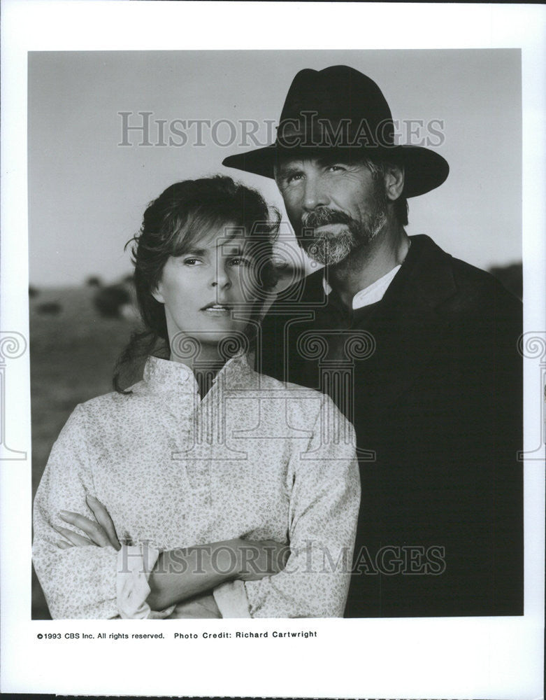 1993 Press Photo James Brolin Ali MacGraw film star Gunsmoke Long Ride CBS TV - Historic Images