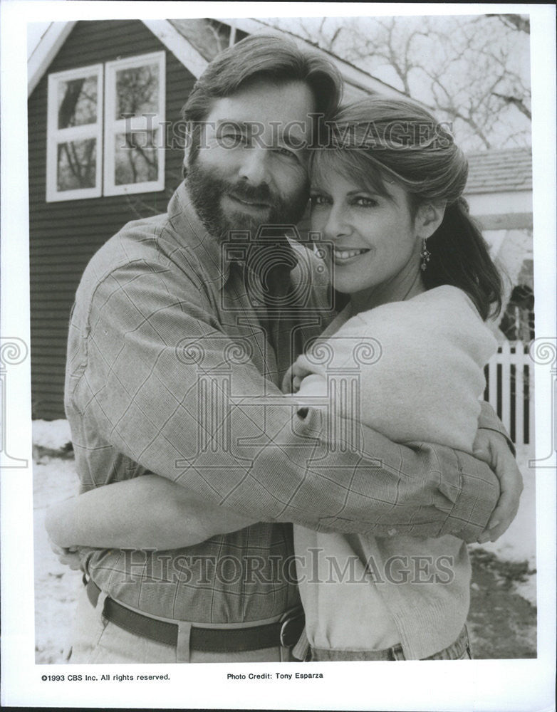 1993 Press Photo Beau Bridges Pam Dawber acts Program Man Three Wives Scene - Historic Images