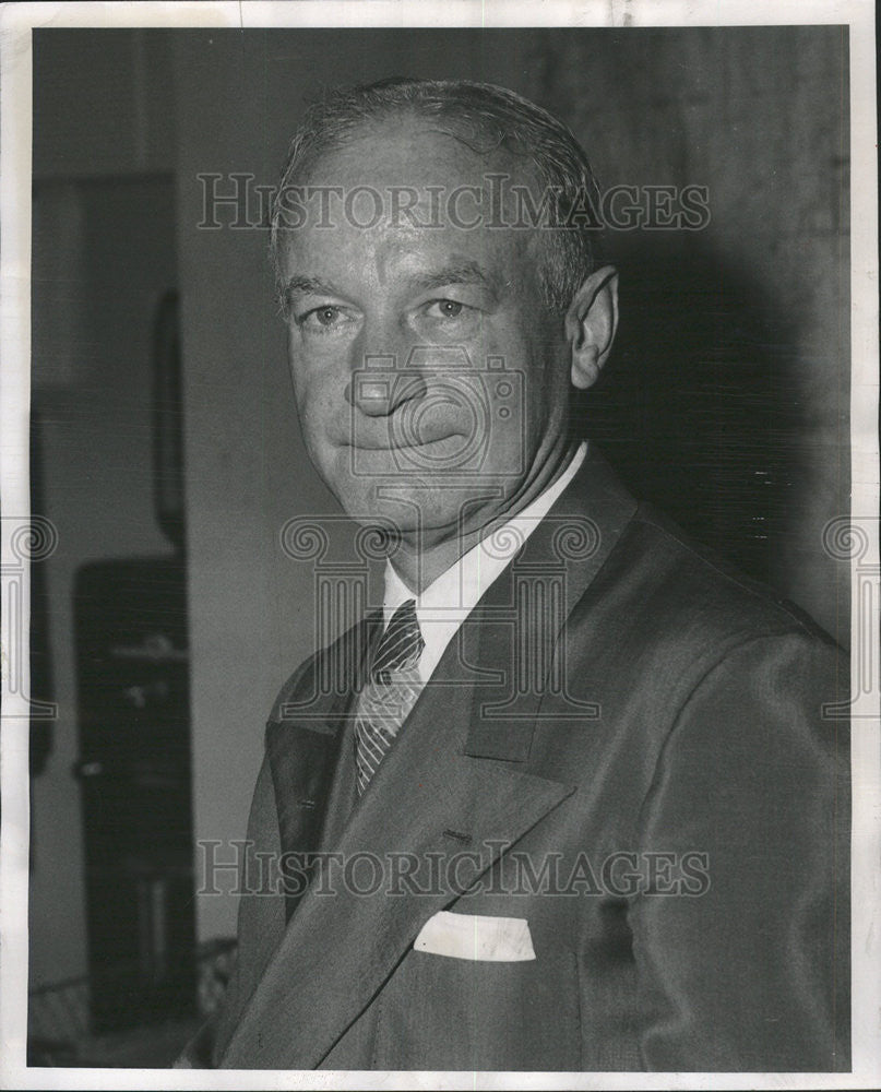 1957 Press Photo Rudy H.Bieze, former Vice President and treasurer. - Historic Images