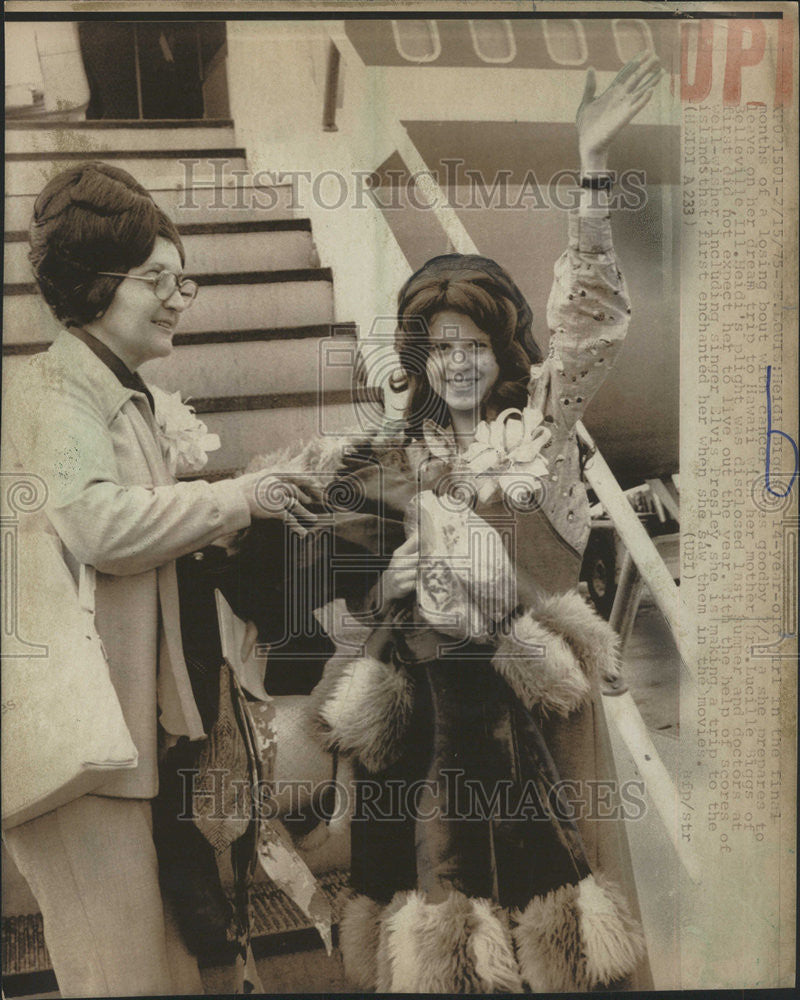 1975 Press Photo Heidi Biggs cancer Mrs Lucille doctor Hawaii trip - Historic Images