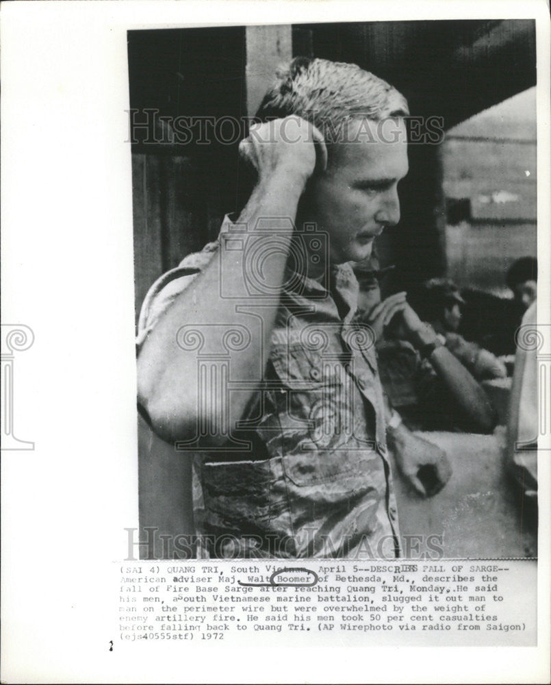 1972 Press Photo Maj. Walt Boomer Marine stationed in Vietnam - Historic Images