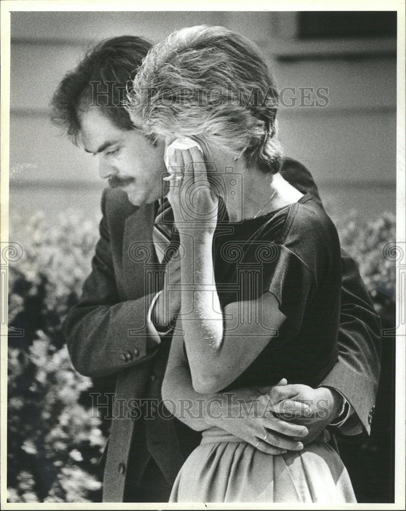 1984 Press Photo Terry Brennan Alyce Coleman Wadsworth Church Michael funeral - Historic Images