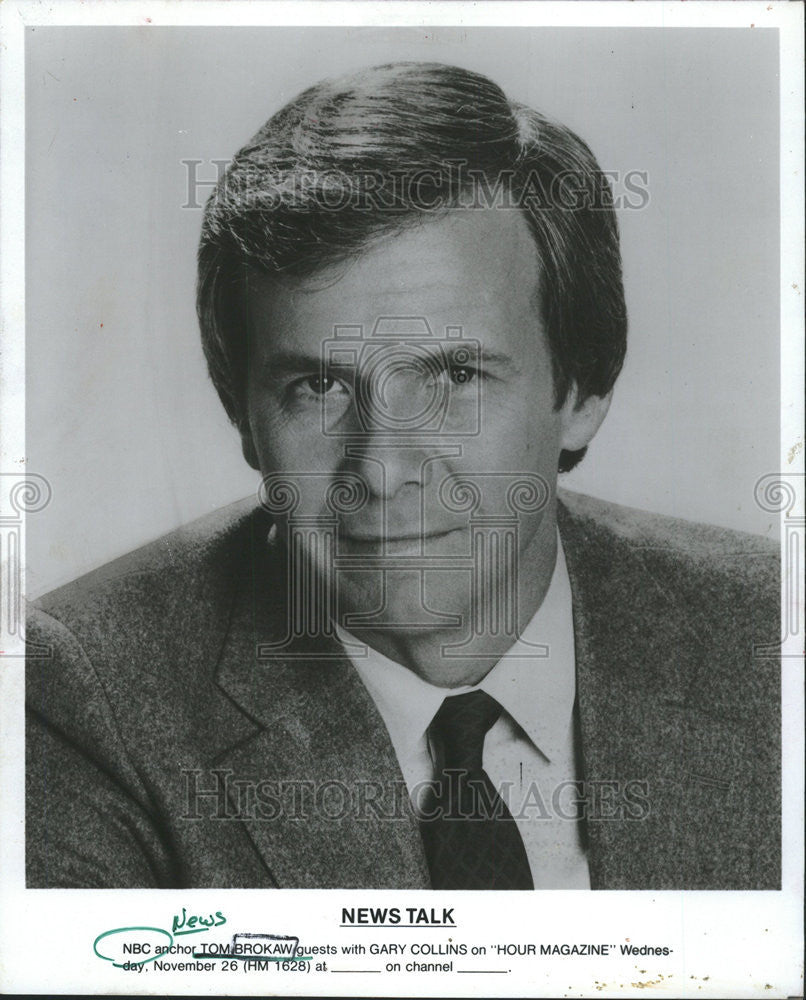 1988 Press Photo Tom Brokaw NBC Anchor - Historic Images