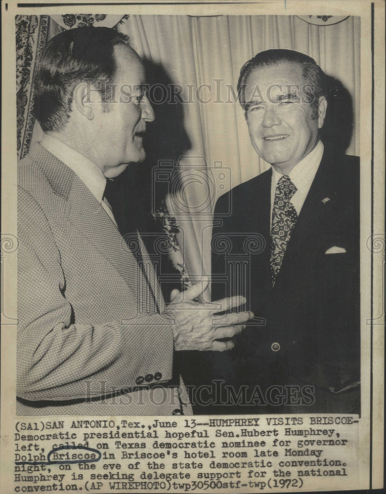 1972 Press Photo Texas Democratic Nominee For Governor Dolph Briscoe - Historic Images