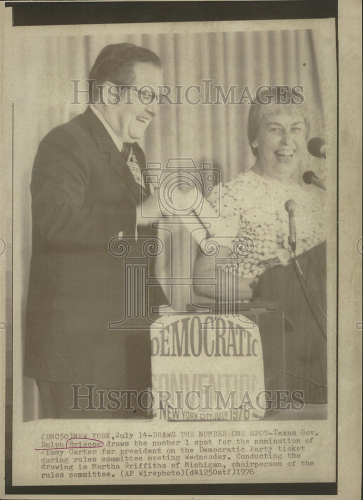 1976 Press Photo Texas Governor Dolph Briscoe Jimmy Carter president Democratic - Historic Images