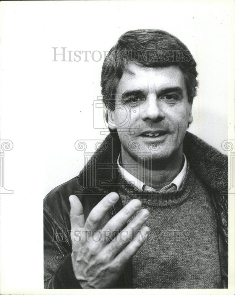 1984 Press Photo Asa Baber award win Chicago Novelist Journalist Al Podgorski - Historic Images