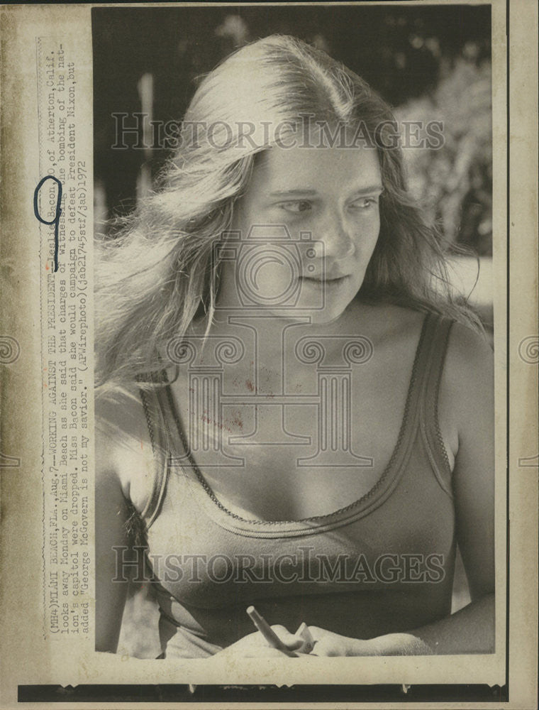 1972 Press Photo Leslie Bacon Witness - Historic Images