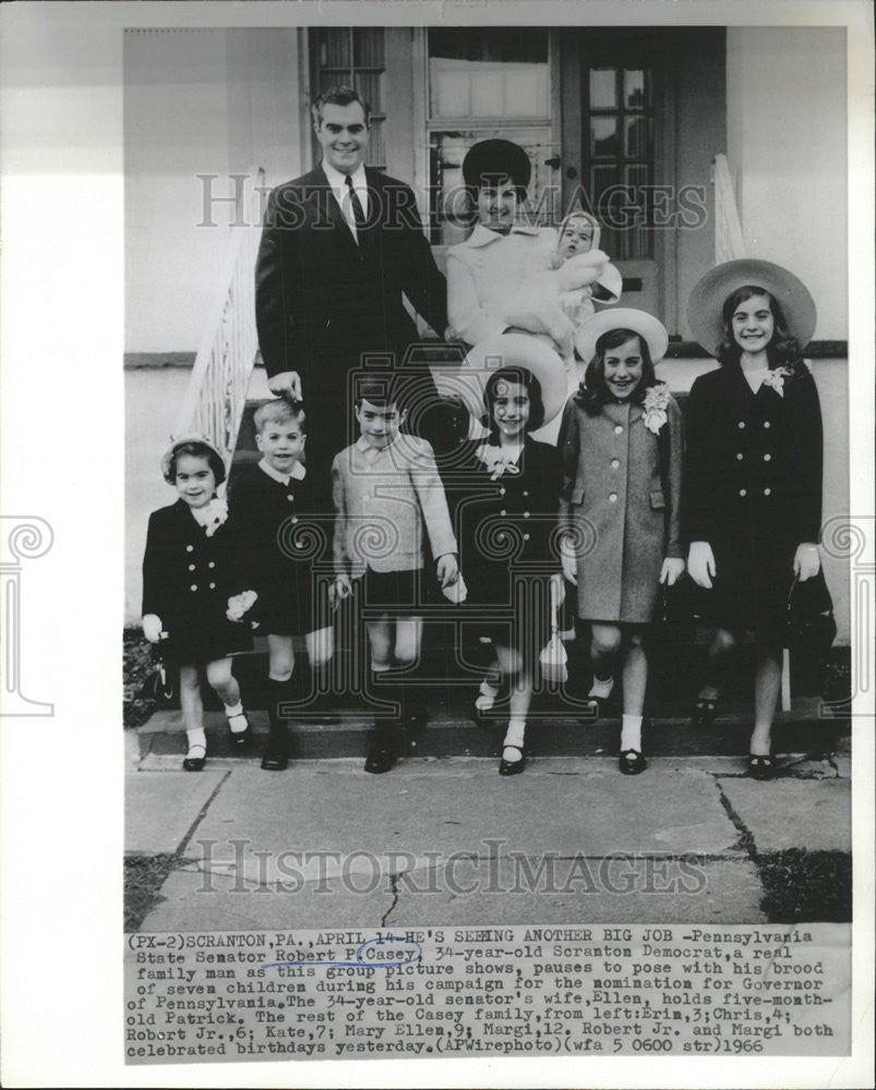 1966 Press Photo PENNSYLVANIA STATE SENATOR ROBERT P. CASEY - Historic Images