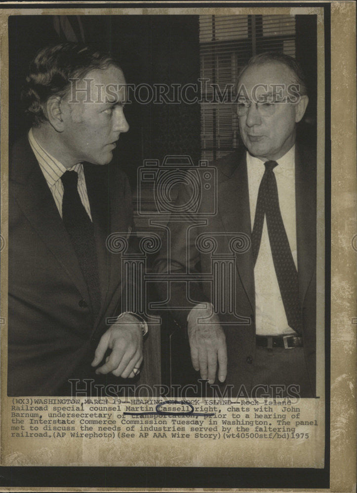 1975 Press Photo Martin Cassell Railroad special counsel - Historic Images