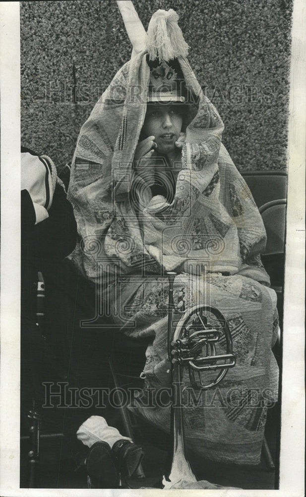 1972 Press Photo Angela Lengerich mellophone player for the St. Joseph&#39;s College - Historic Images