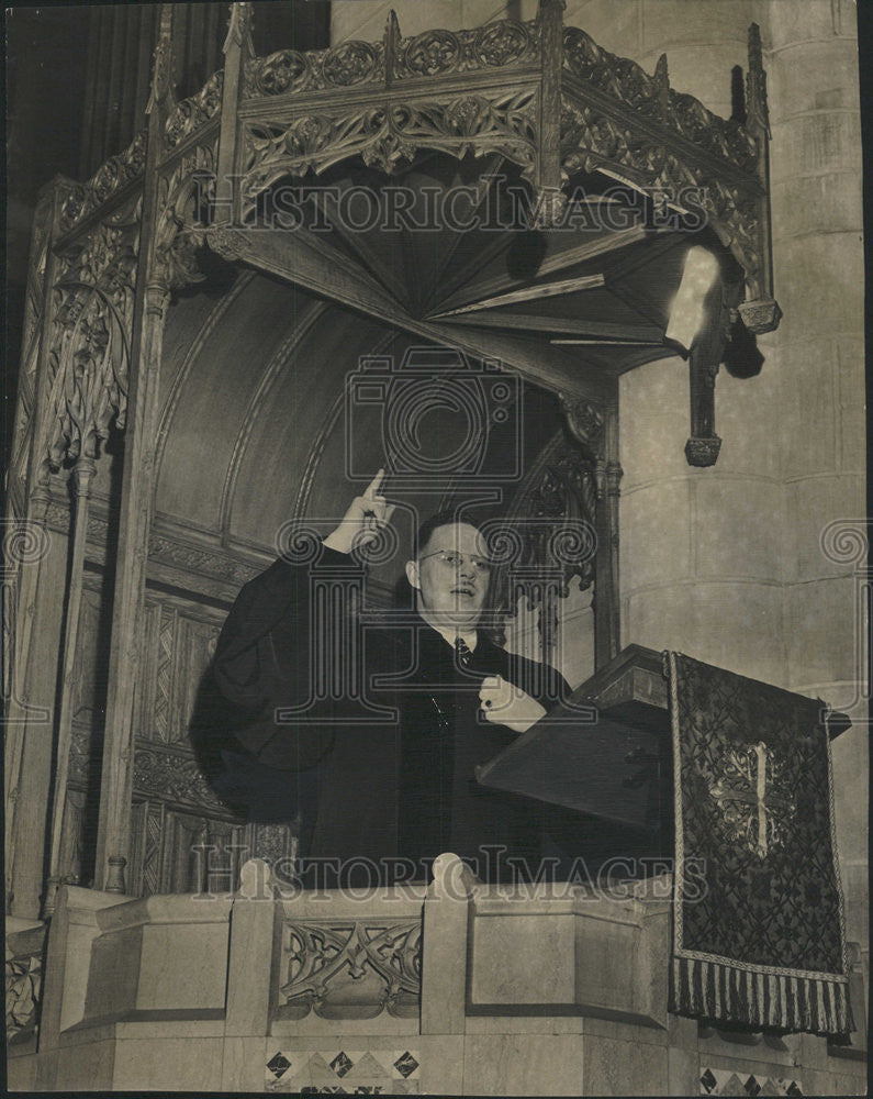 1949 Press Photo Archibald Carey Brotherhood Week University Chicago Chapel. - Historic Images