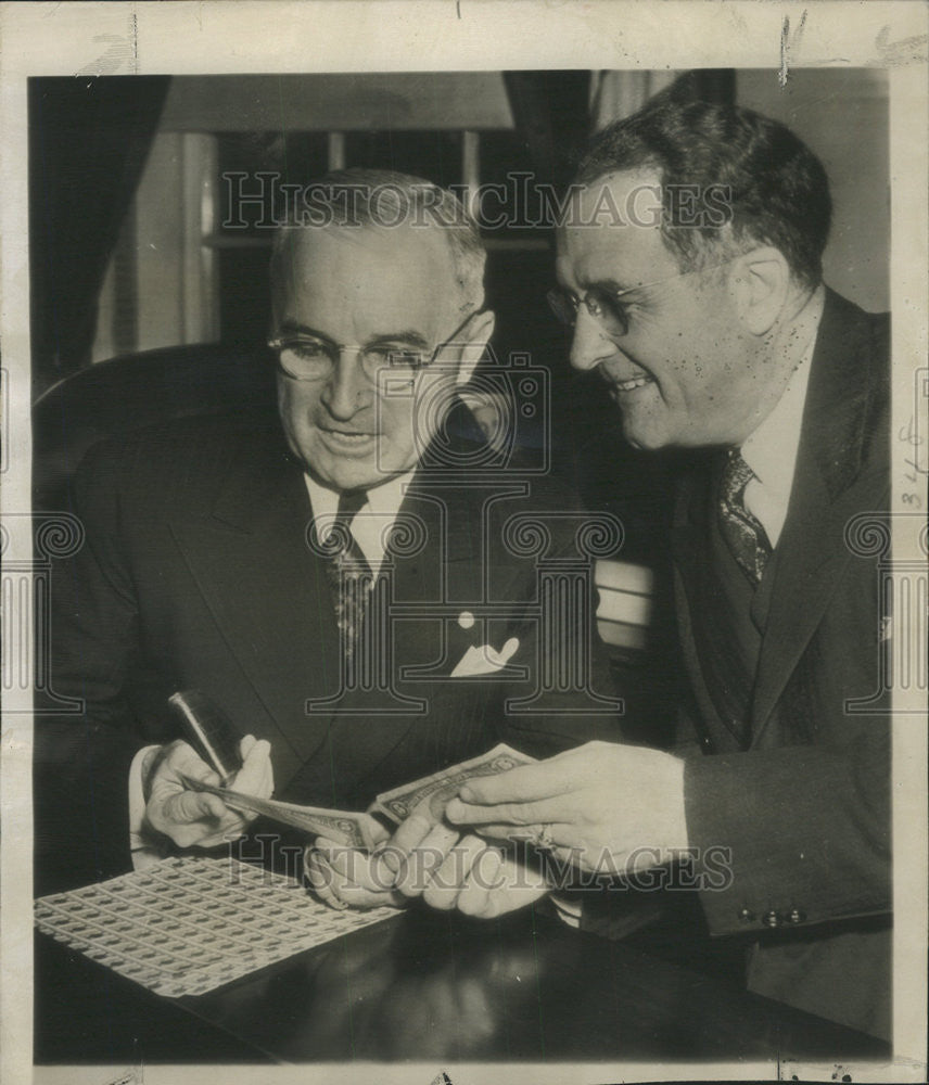 1945 Press Photo Harry Truman Clinton Anderson National Tuberculosis Association - Historic Images