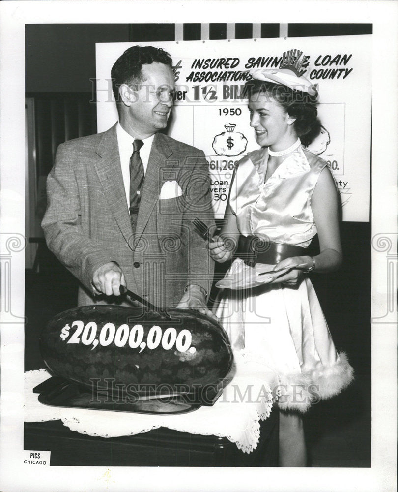 1954 Press Photo Home Loan Bank Of Chicago Vice President Allan Anderson - Historic Images