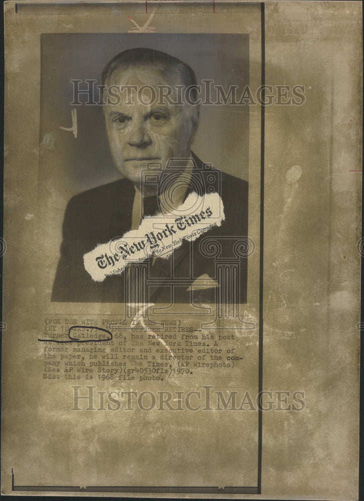 1970 Press Photo Turner Catledge former VP of the New York Times - Historic Images