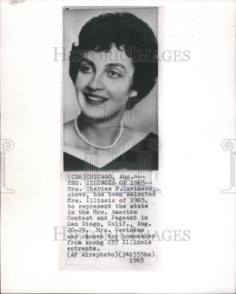 1965 Press Photo Mrs. Charles Caviness selected Mrs. Illinois 1965 - Historic Images