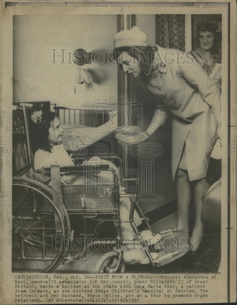 1967 Press Photo Princess Alexandra of Kent, Texas Children&#39;s Hospital - Historic Images