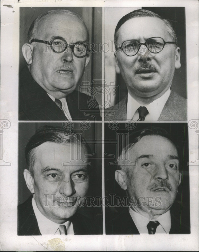 1955 Press Photo French Presidential Election Vincent Auriol Rene Pleven Bidault - Historic Images