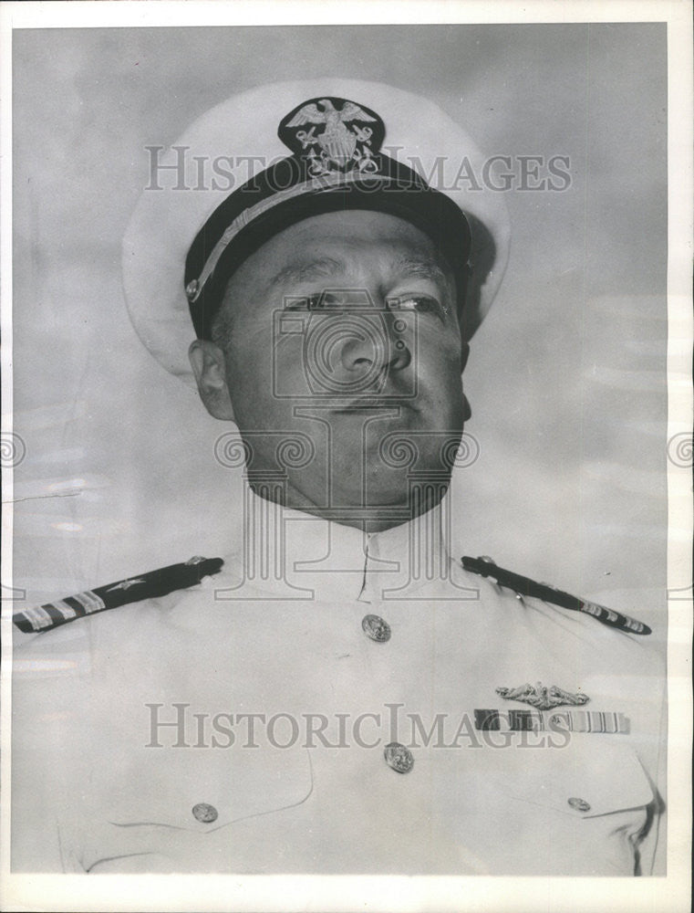 1943 Press Photo Lieut Commander John Azer USN Chicago Illinois - Historic Images