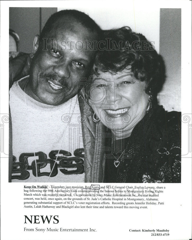 1995 Press Photo Roy  Ayers SCLC General Chair Evelyn Lowers Voting rights - Historic Images