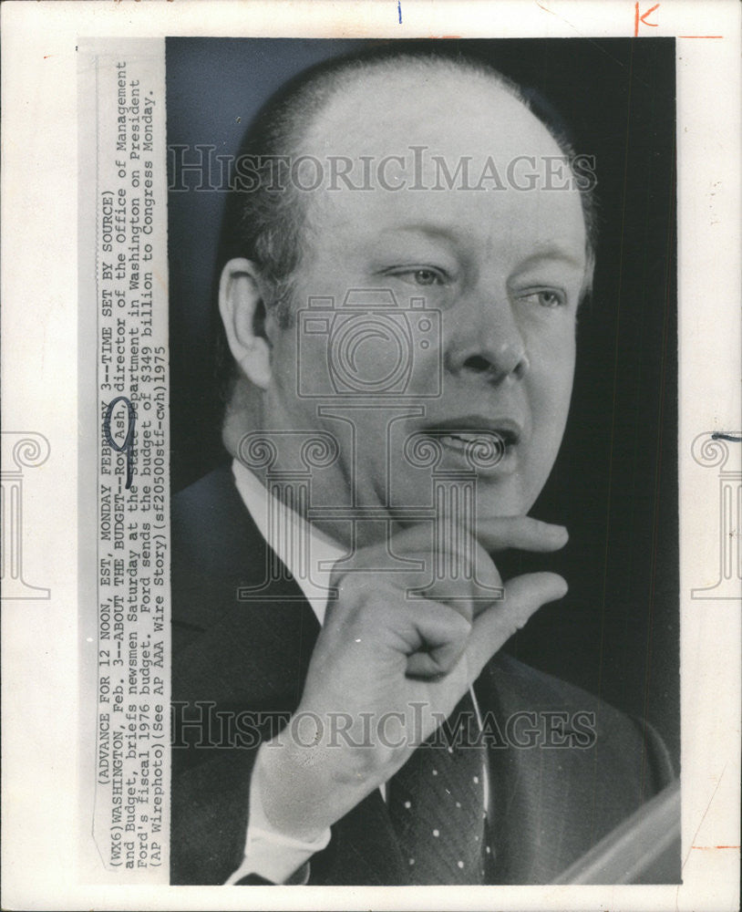 1975 Press Photo Budget  Roy  Ash Management State Department - Historic Images