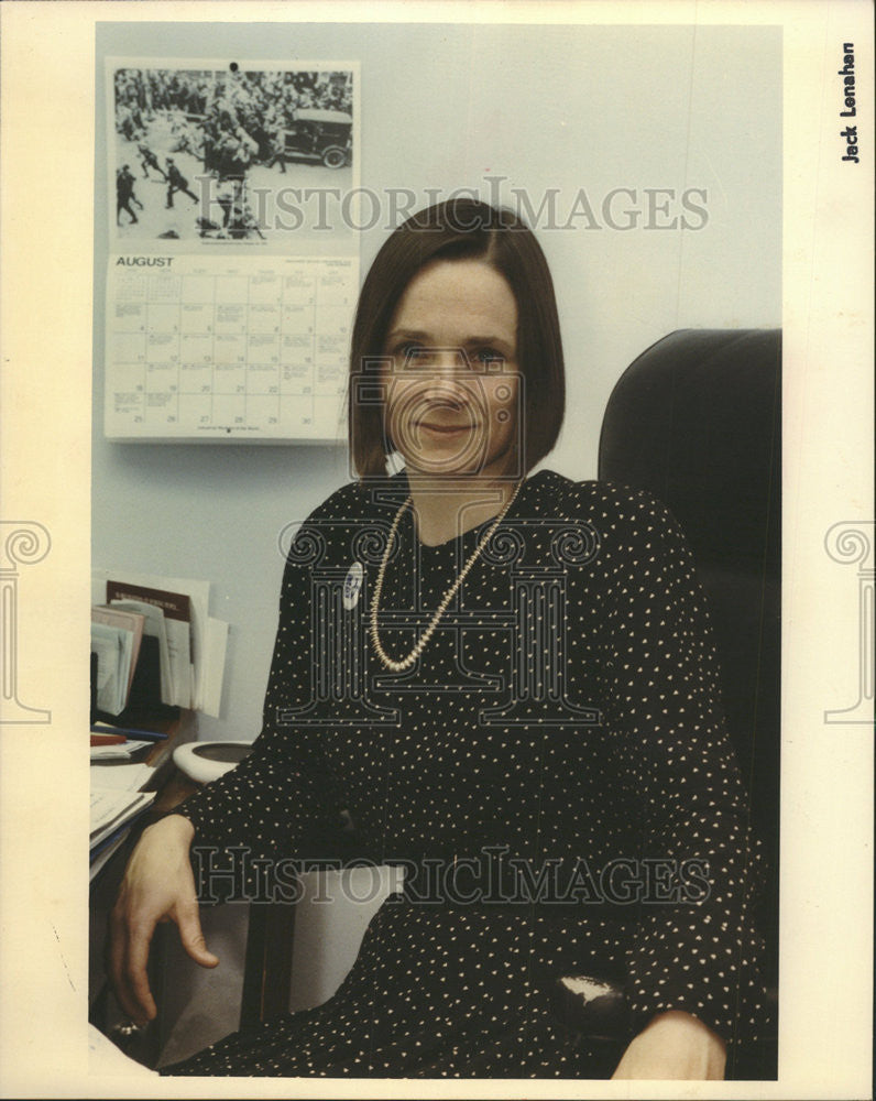 1991 Press Photo Amy Beckett  Labor Unions Member Schwartz - Historic Images