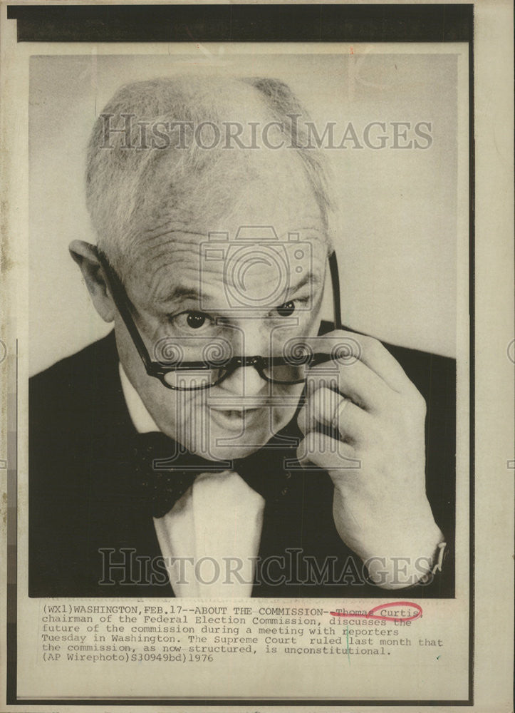 1976 Press Photo Thomas Curtis Federal Election Commission Meeting Washington - Historic Images