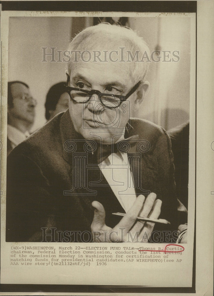 1976 Press Photo Thomas B. Curtis Federal Election Commission Washingt ...