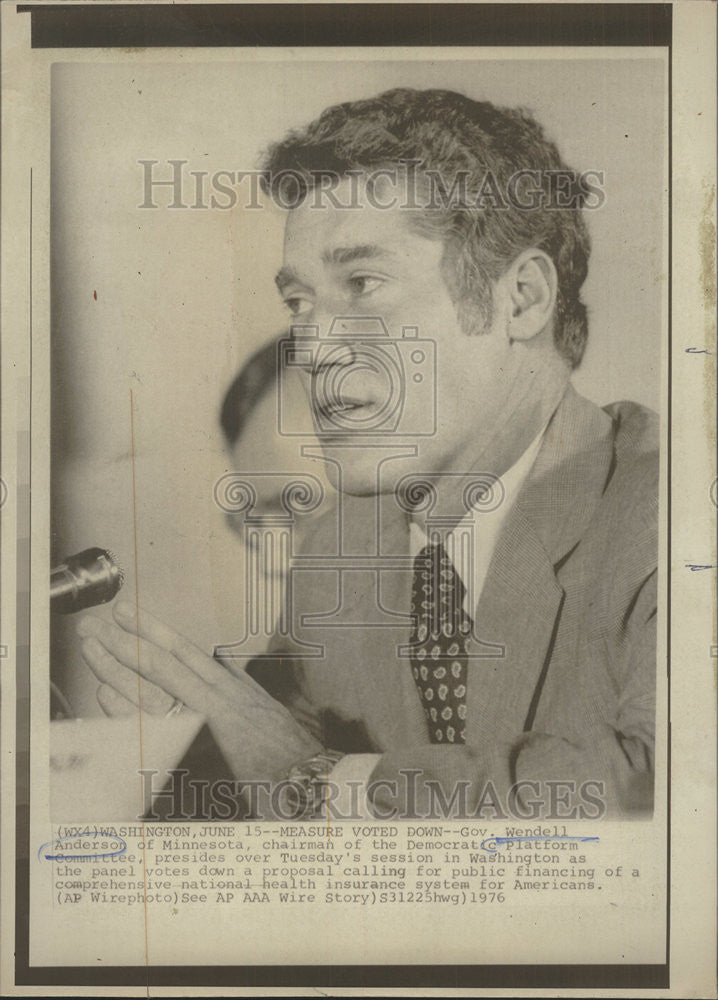 1976 Press Photo Governor Wendell Anderson Minnesota Chairman Democrat Platform - Historic Images