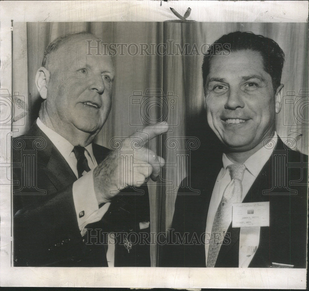 1957 Press Photo James Hoffa Teamsters vice president Candidate election - Historic Images