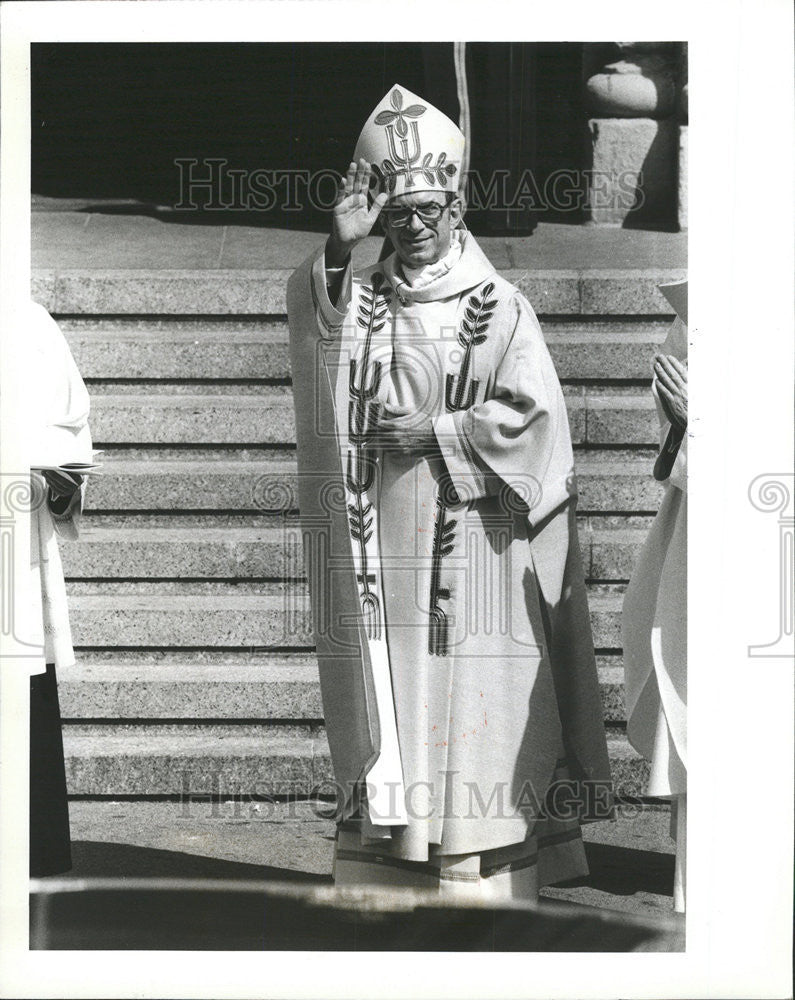 1982 Press Photo Cardinal Joseph Bernardin Chicago Holy Name Cathedral Mass - Historic Images