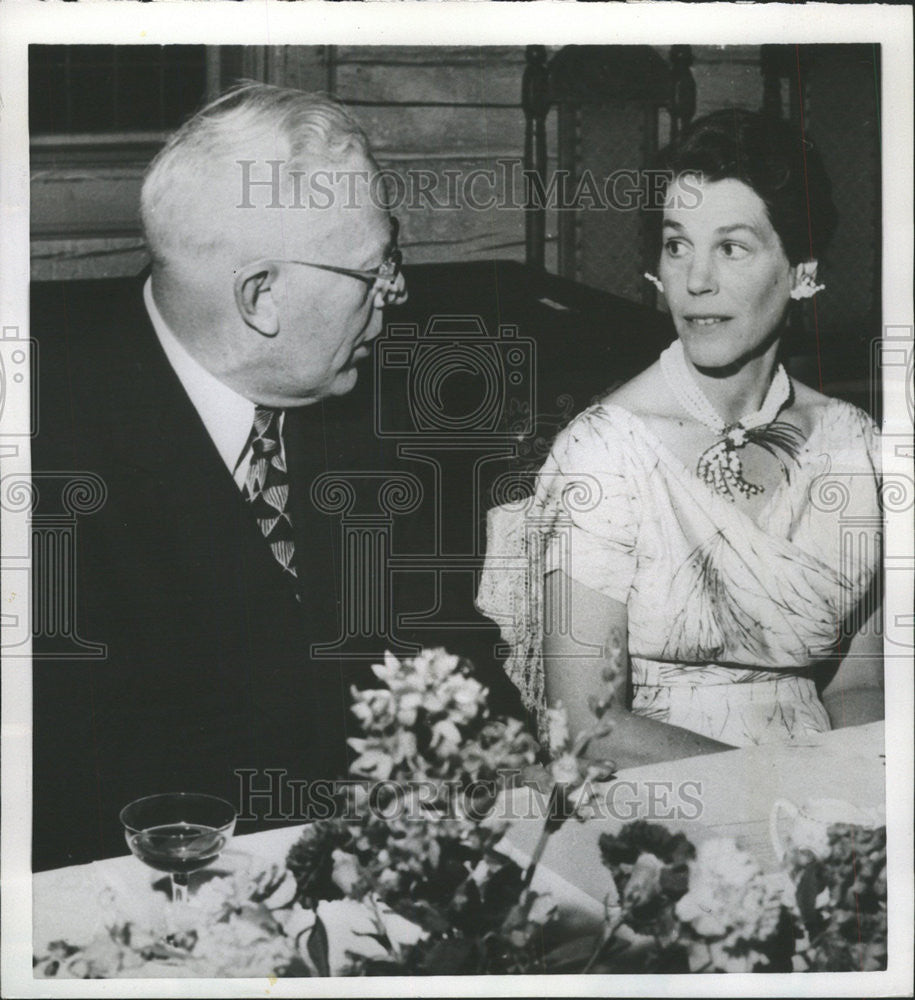 1955 Press Photo US Chief Justice Earl Warren Countess Estelle Bernadotte - Historic Images