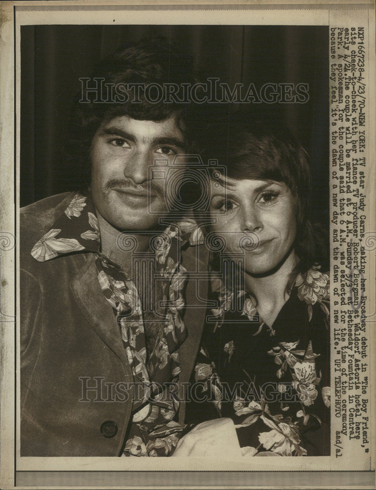 1970 Press Photo Judy Carne Robert Bergmann Television Movie Actress Producer - Historic Images