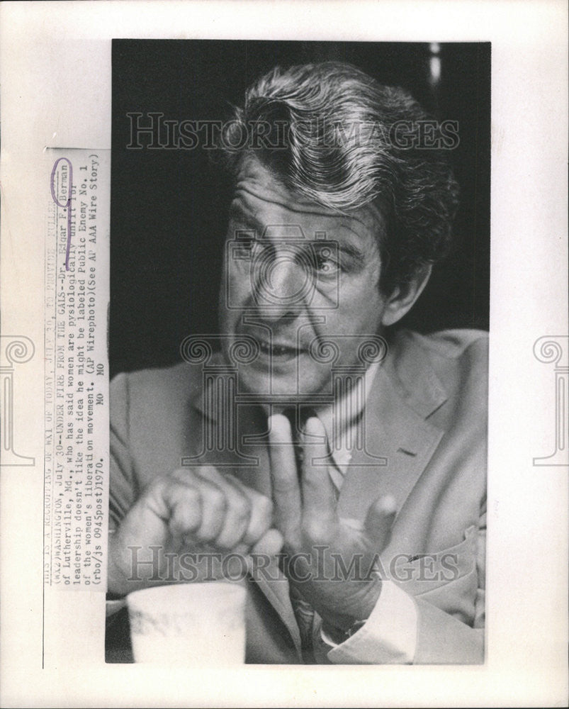 1970 Press Photo Dr. Edgar F. Berman American Physician & Author ...
